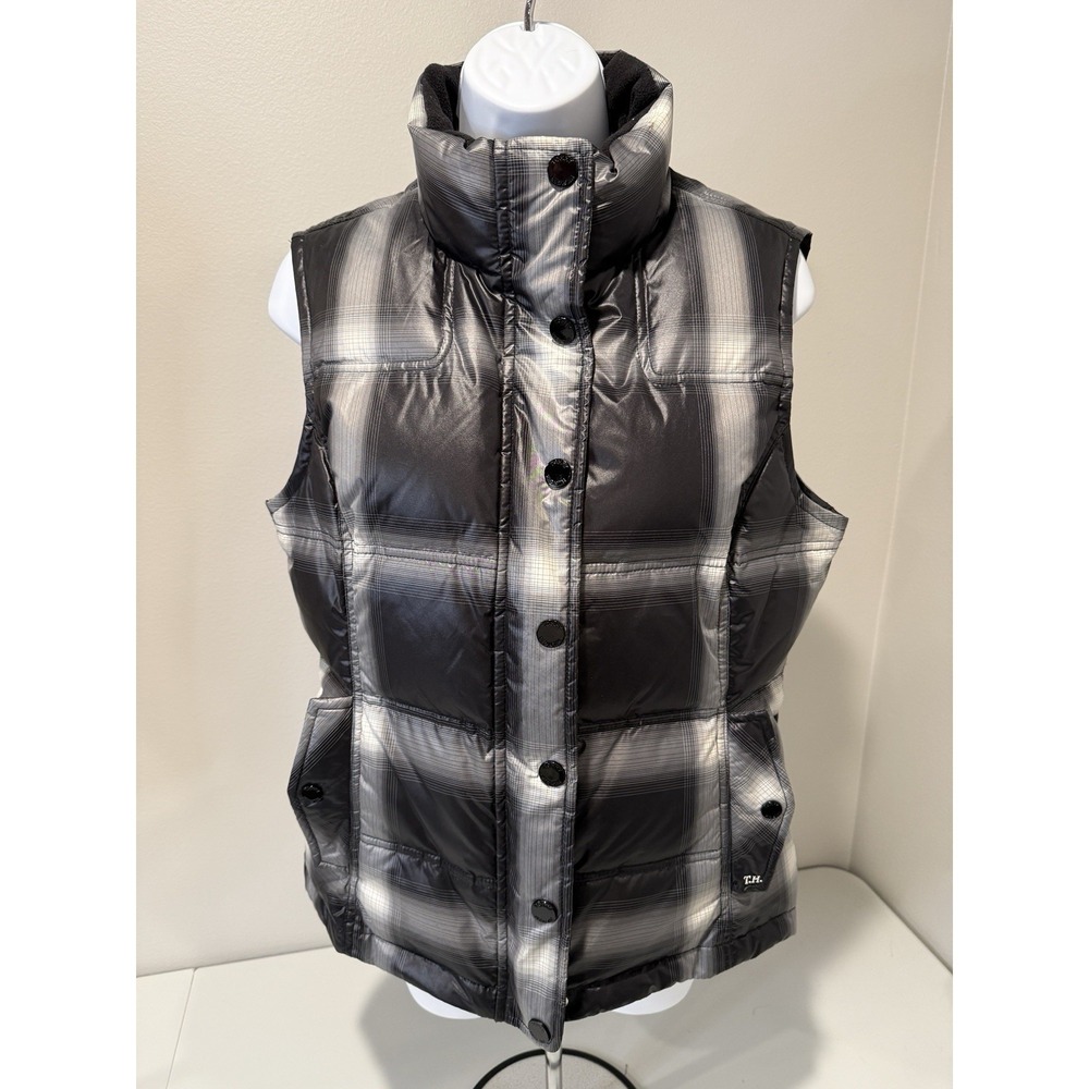 Tommy Hilfiger Women's M Down Puffer Vest Black Full Zip Snow Ski Camping Hiking